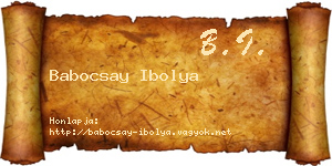 Babocsay Ibolya névjegykártya